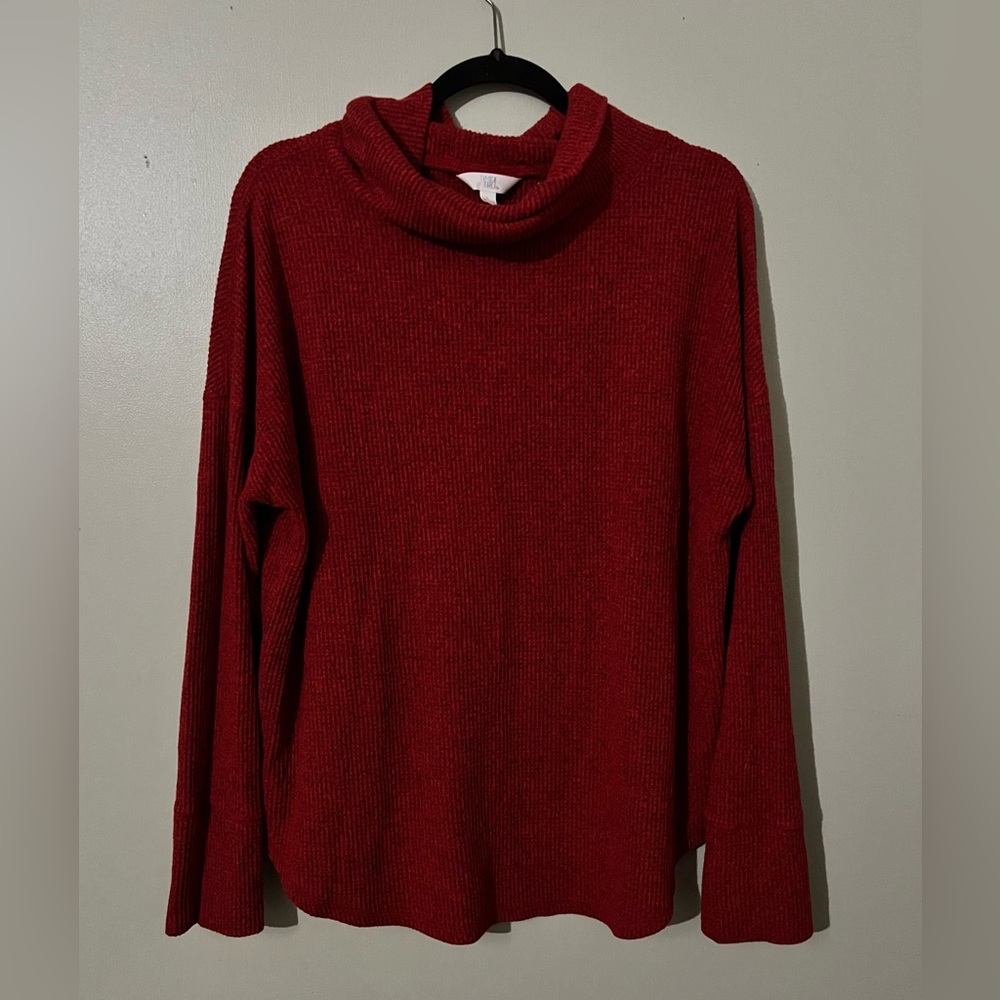 NWOT Time and Tru Red Turtleneck Sweater Size Large